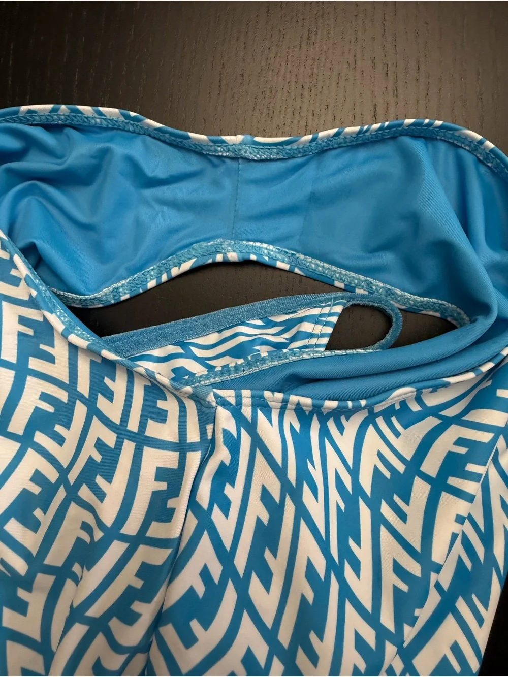 Fendi light blue bathing suit NWOT